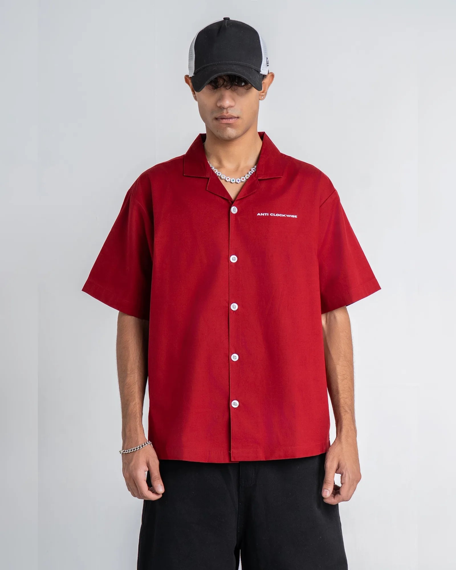 Crimson Red Cotton Shirt