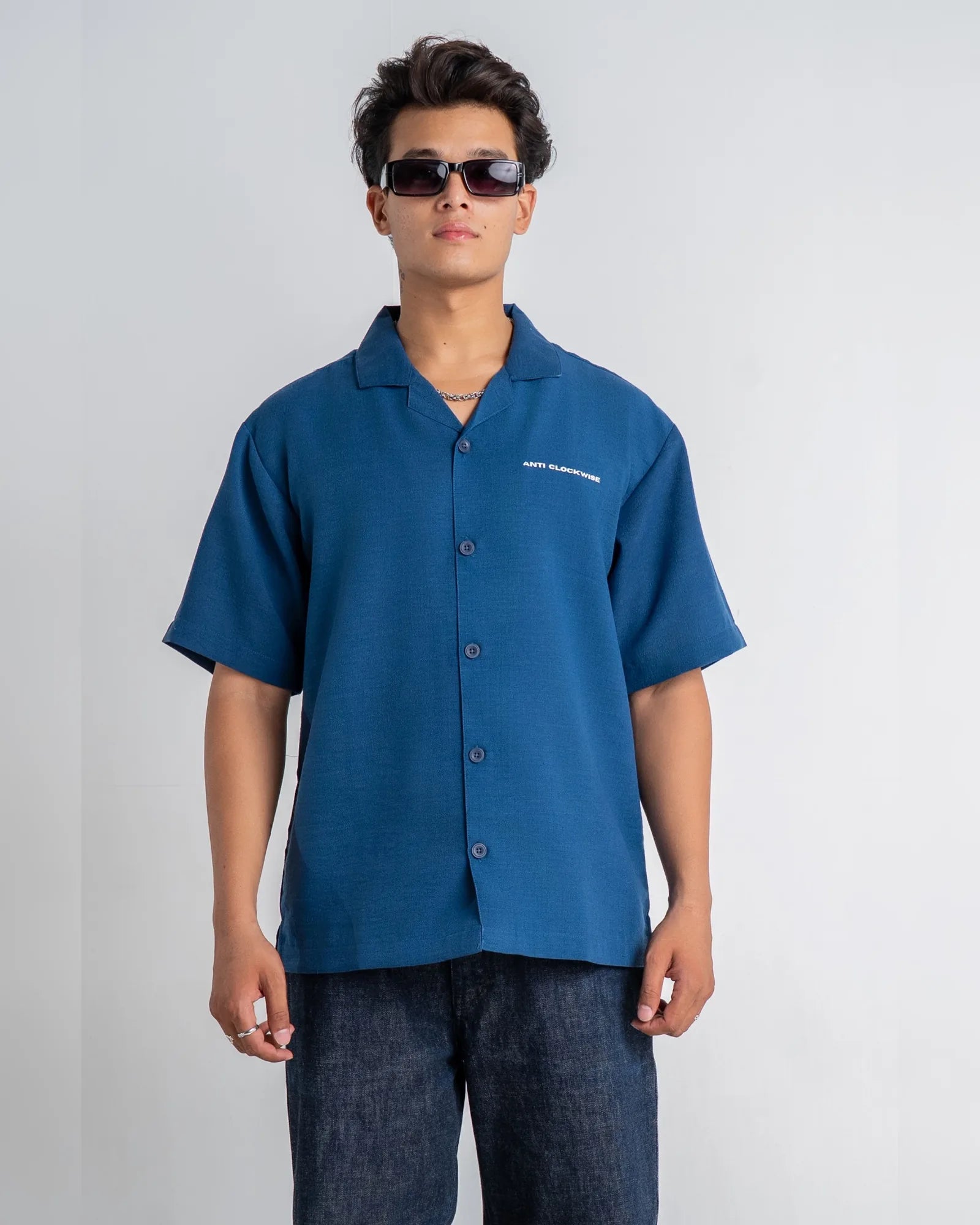 Cobalt Blue Cotton Shirt