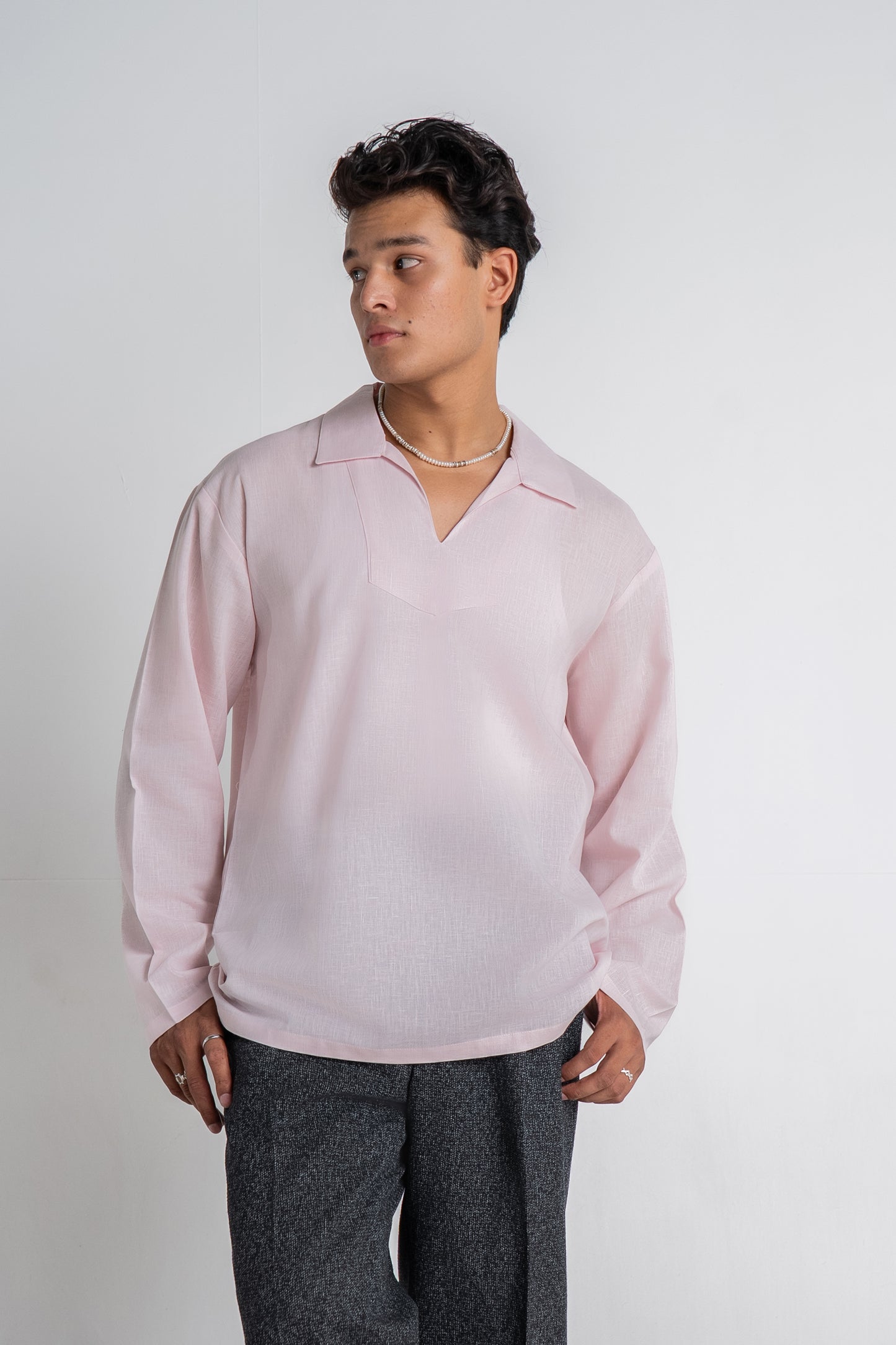Baby Pink Linen Shirt