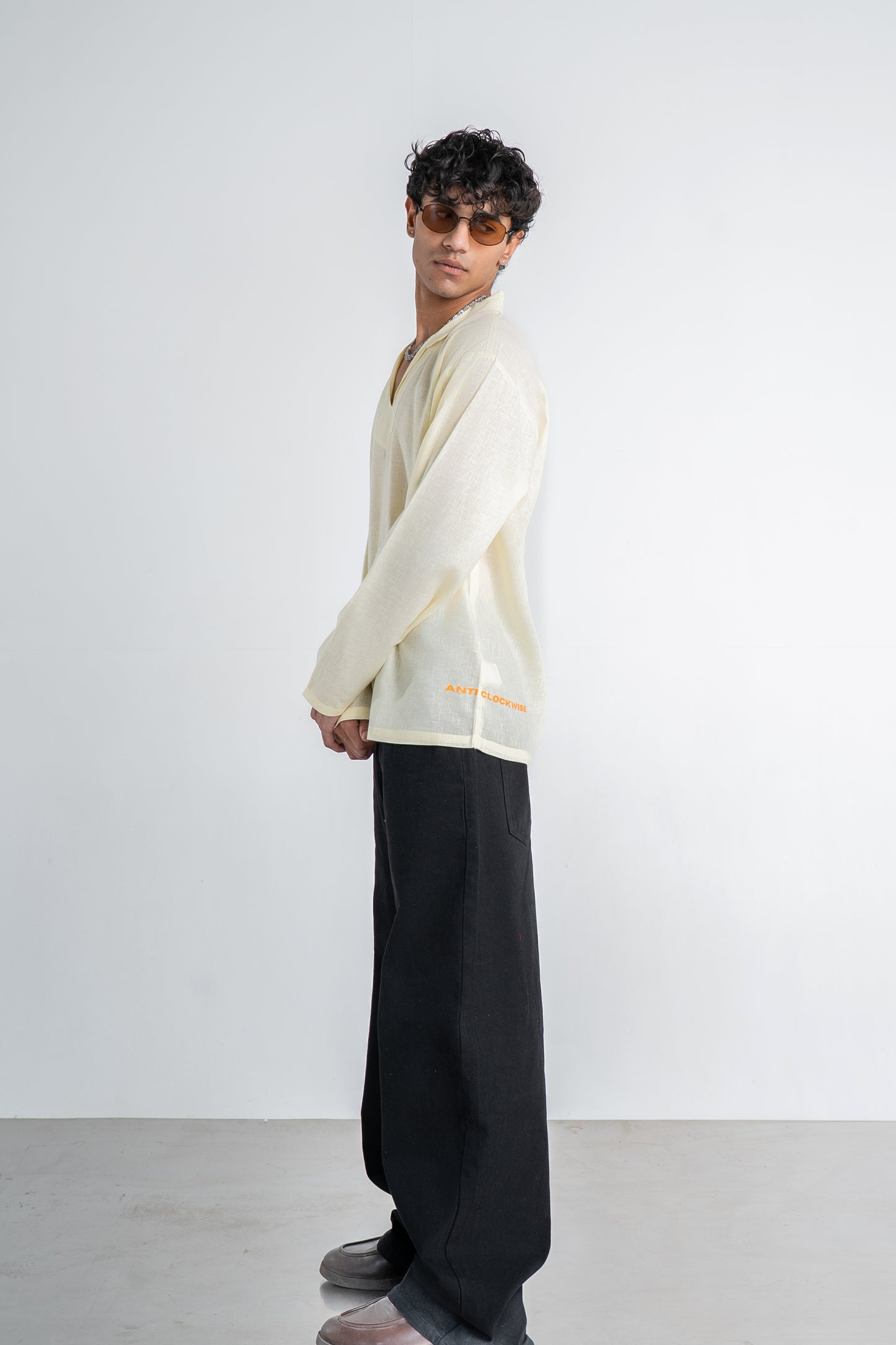 Lemon Yellow Linen Shirt