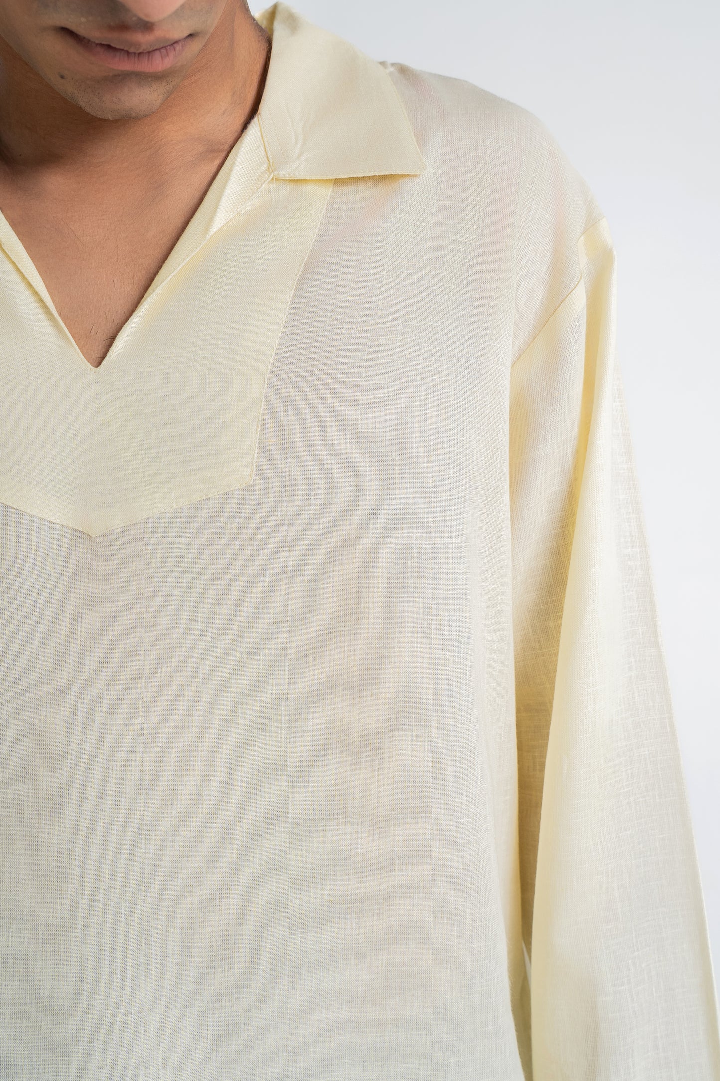Lemon Yellow Linen Shirt