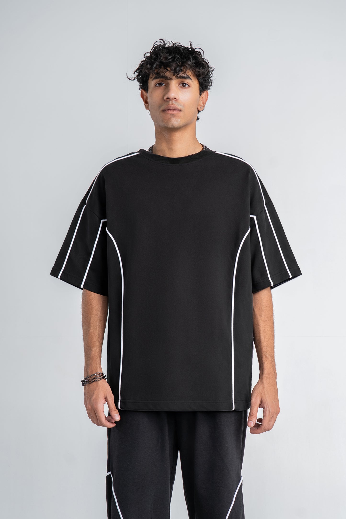 Piping Black T-shirt