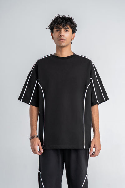 Piping Black T-shirt