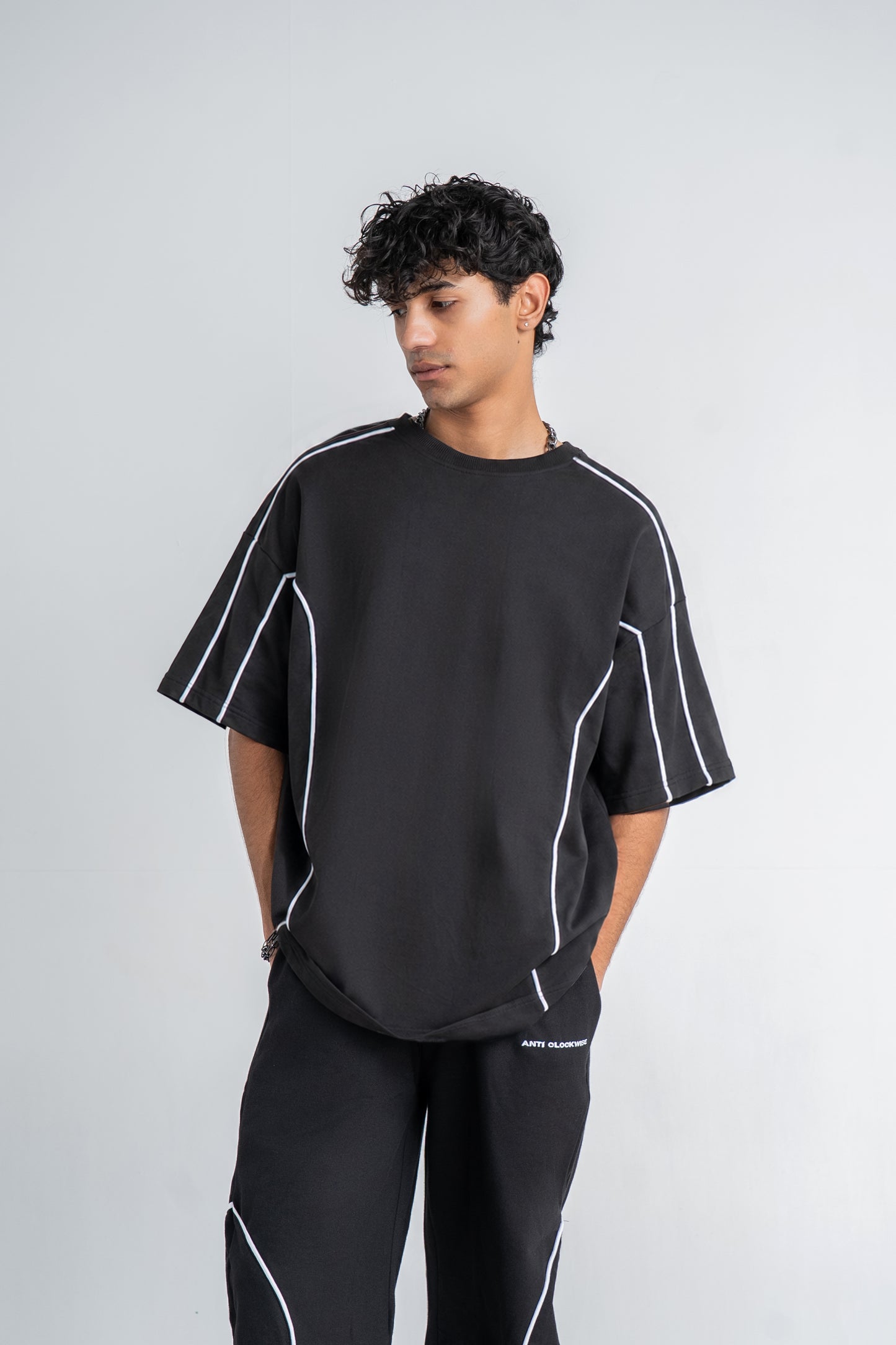 Piping Black T-shirt