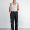 Spiral Piping Black Sweatpant