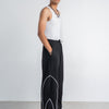 Spiral Piping Black Sweatpant