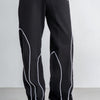 Spiral Piping Black Sweatpant