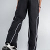 Spiral Piping Black Sweatpant