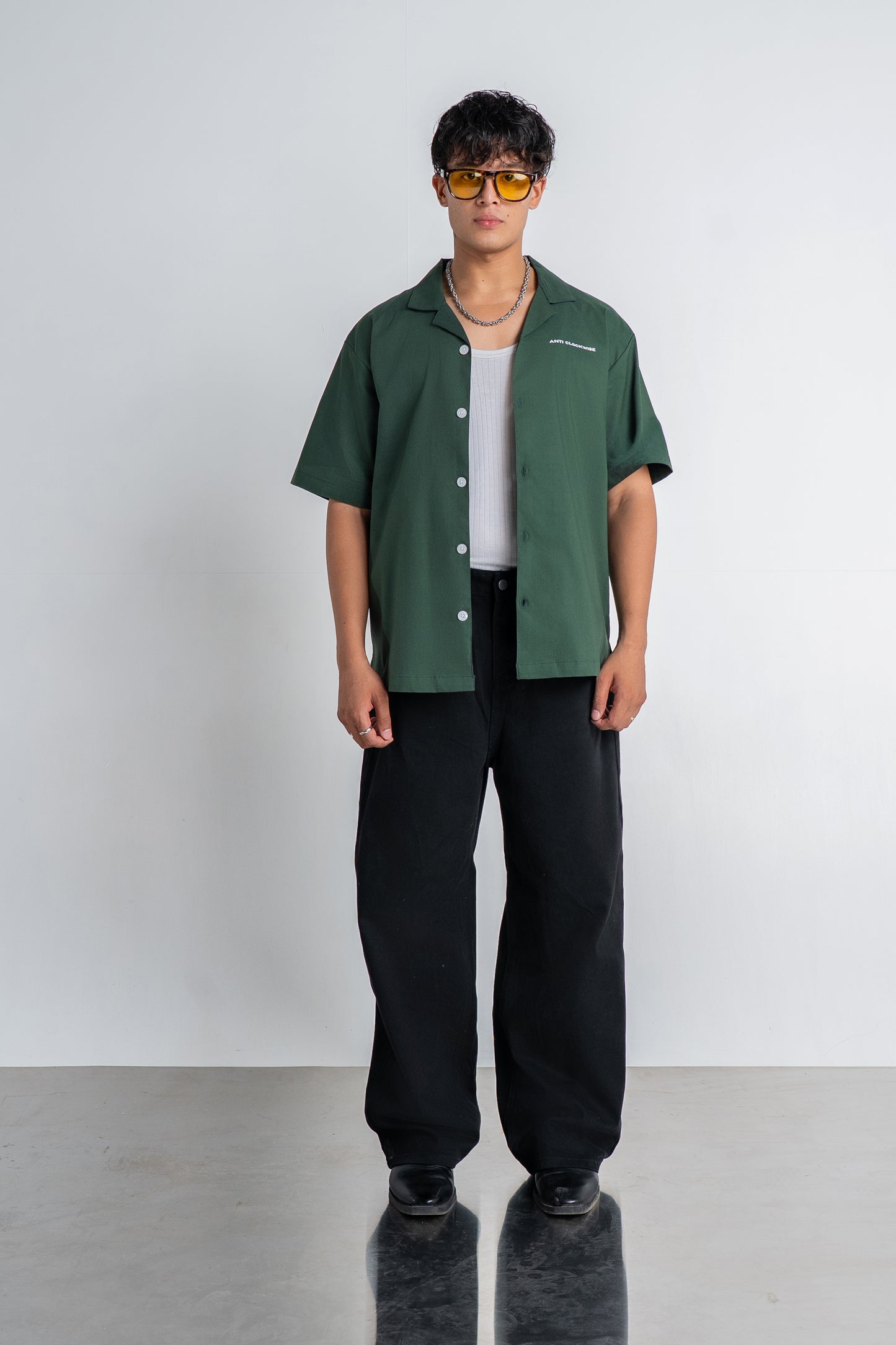 Forest Green Denim Shirt