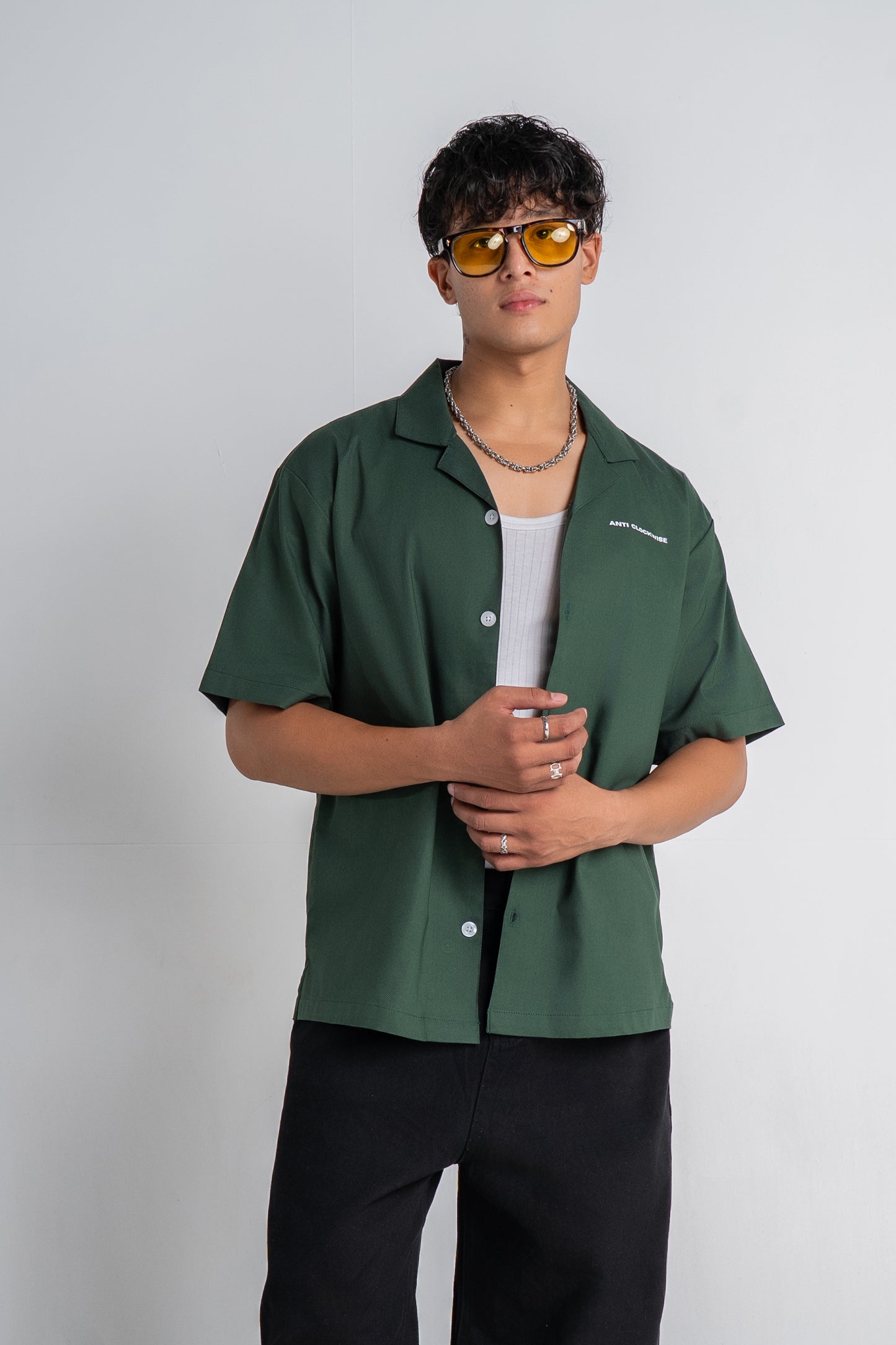 Forest Green Denim Shirt