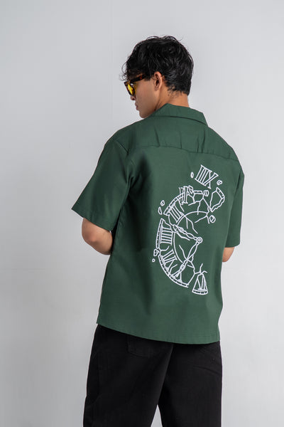 Forest Green Denim Shirt