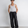 Square Piping Black Sweatpant