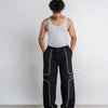 Square Piping Black Sweatpant