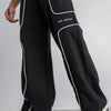 Square Piping Black Sweatpant