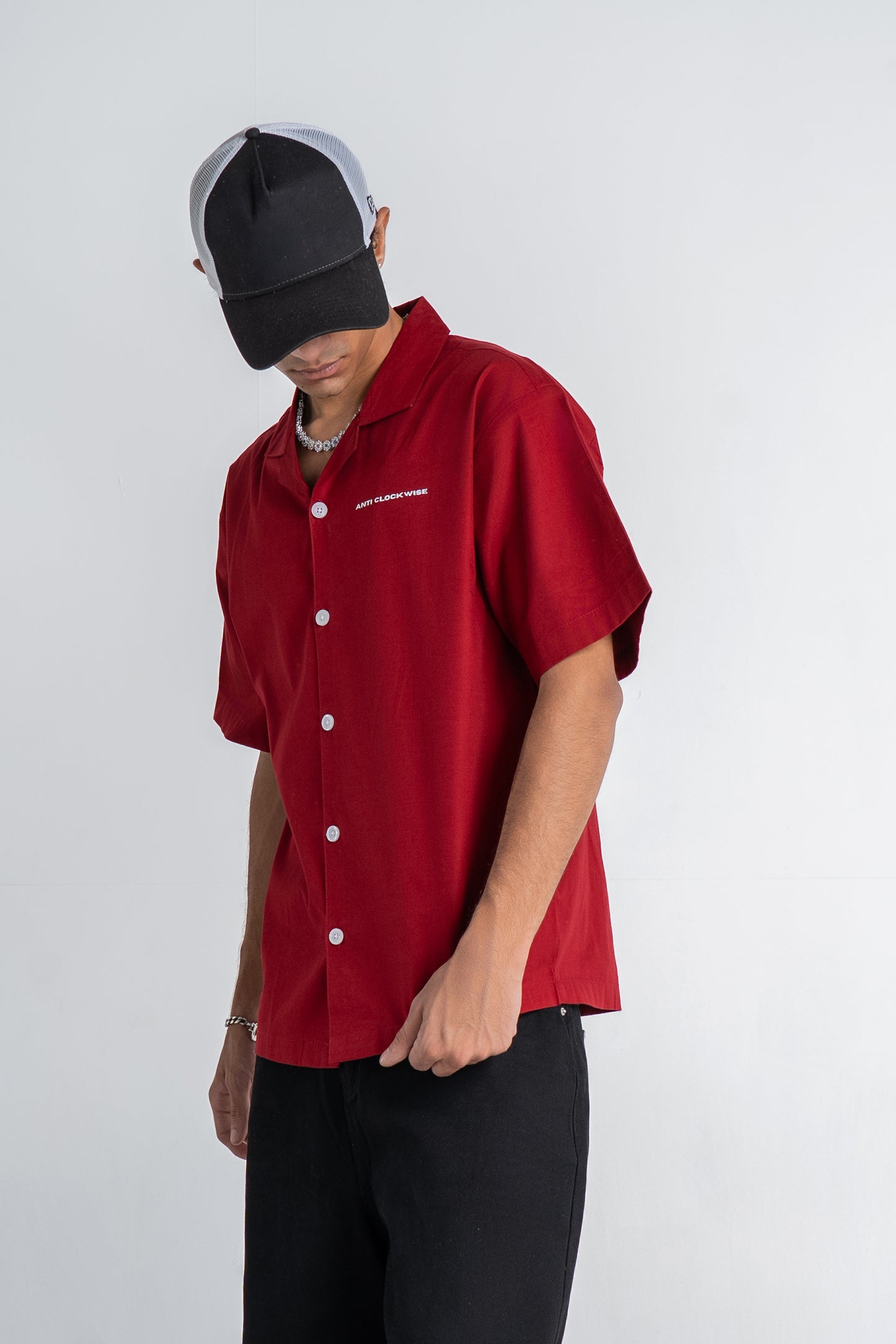 Crimson Red Cotton Shirt