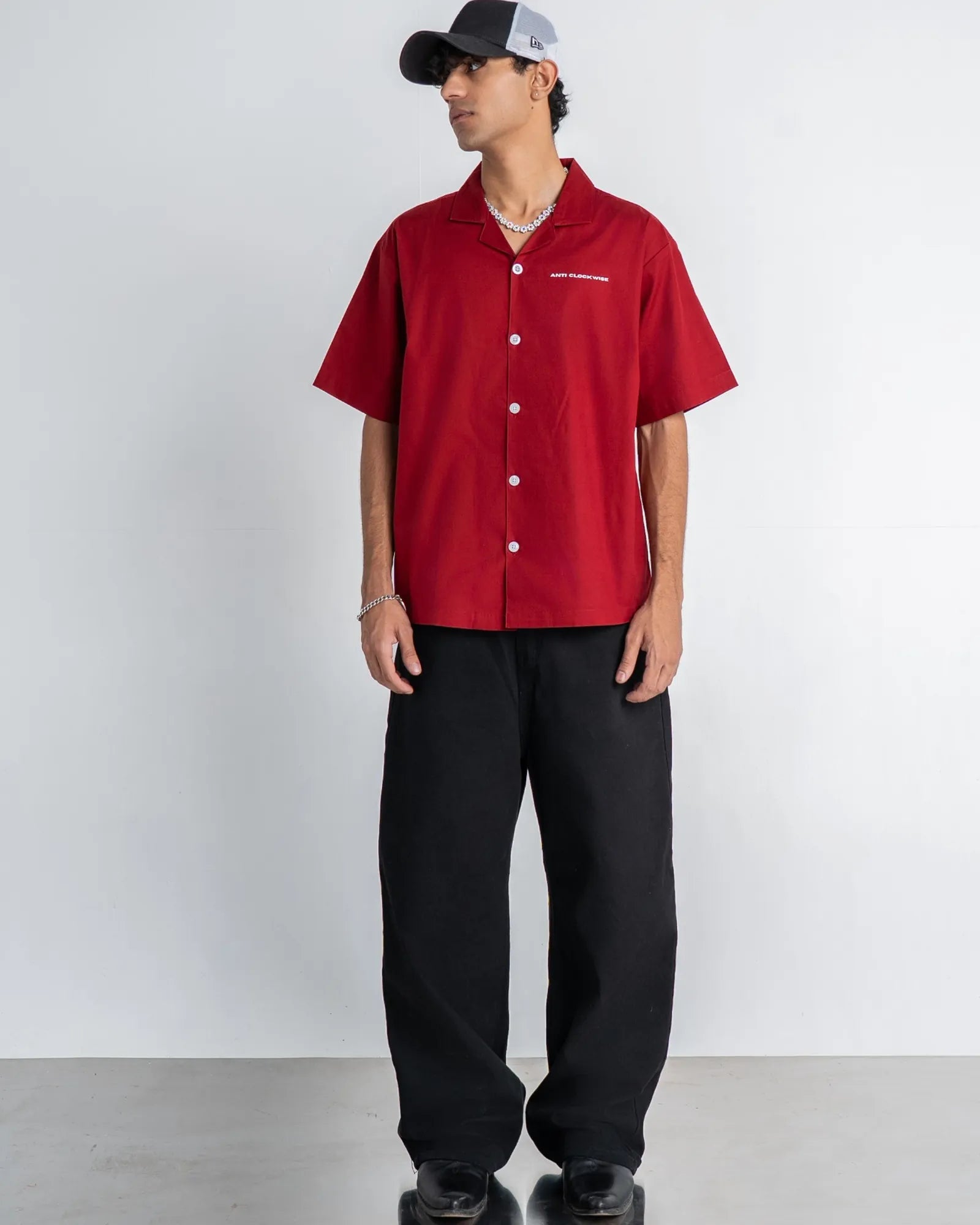 Crimson Red Cotton Shirt