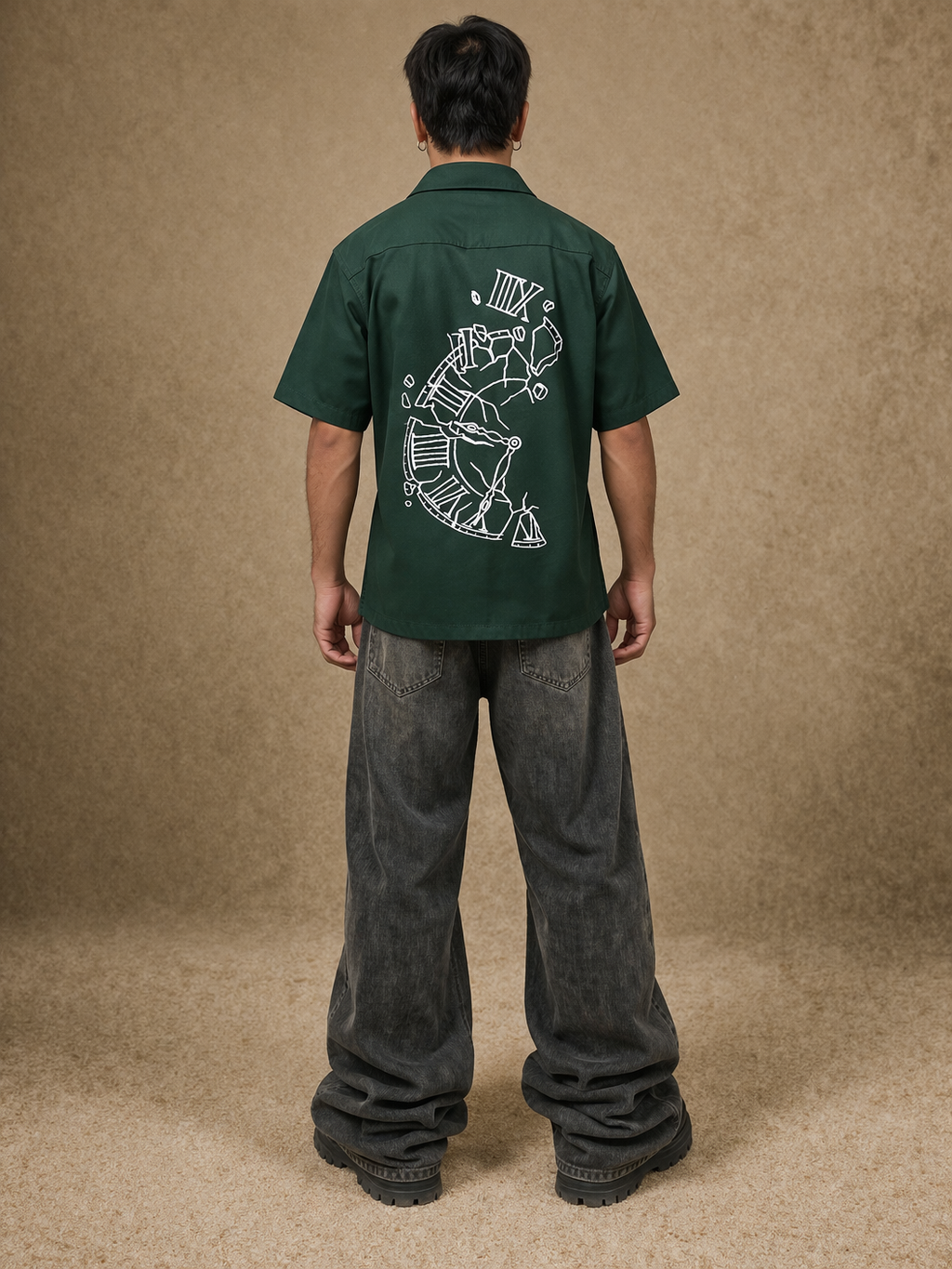 FOREST GREEN DENIM SHIRT