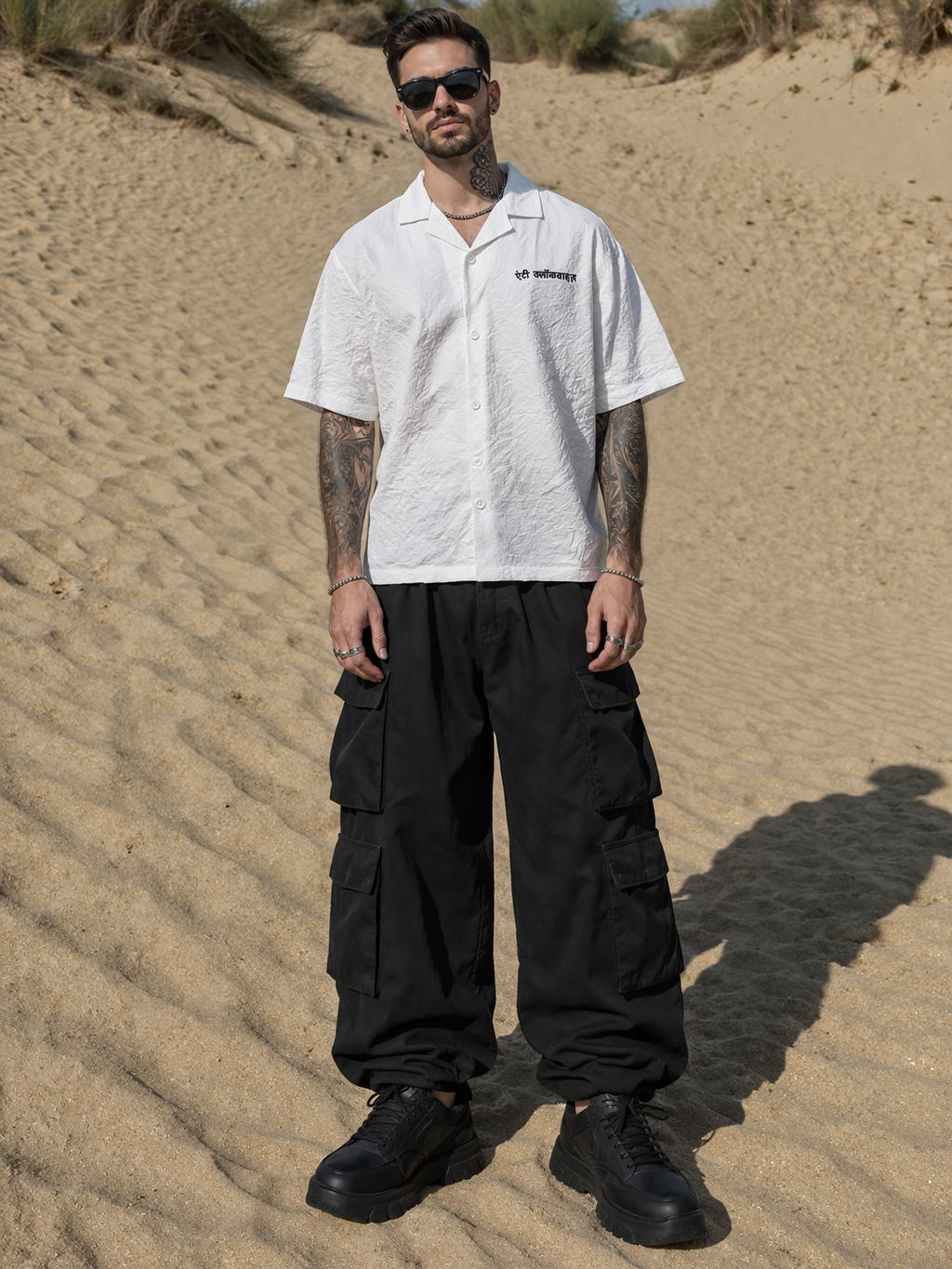 WHITE CRUSHED PAPER SHIRT