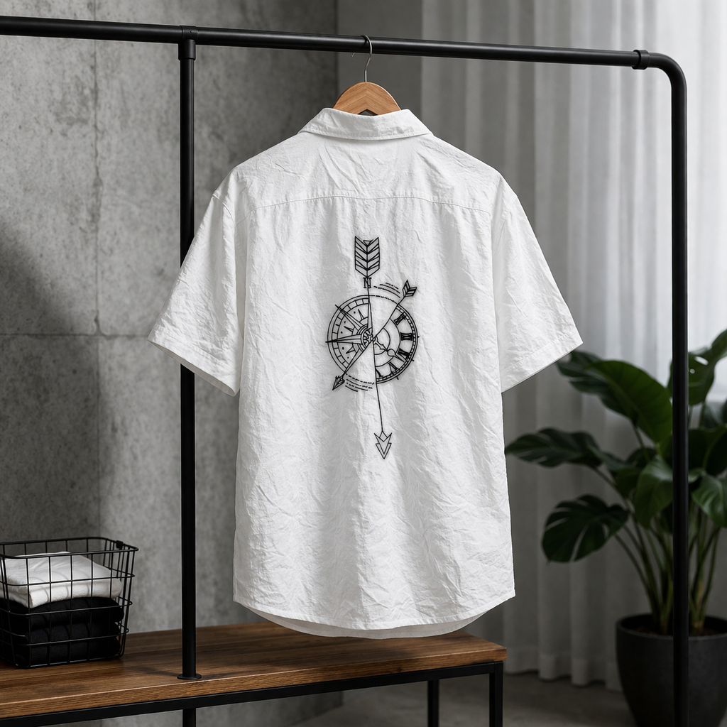 WHITE CRUSHED PAPER SHIRT