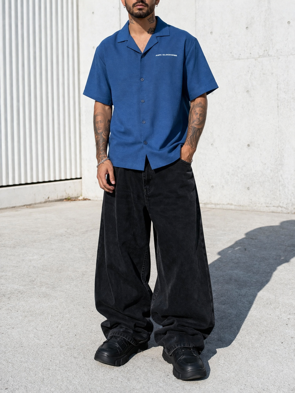 COBALT BLUE COTTON SHIRT