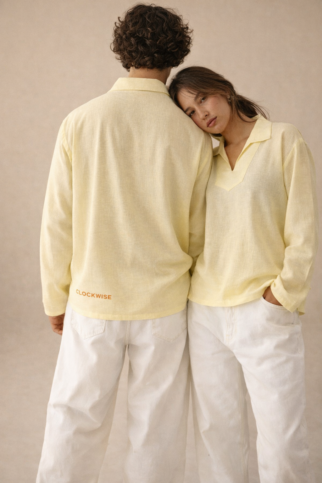 LEMON YELLOW LINEN T - SHIRT
