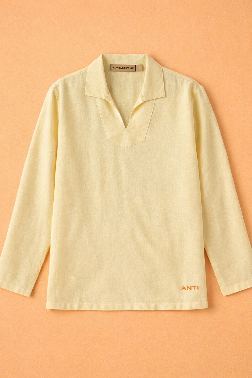 LEMON YELLOW LINEN T - SHIRT