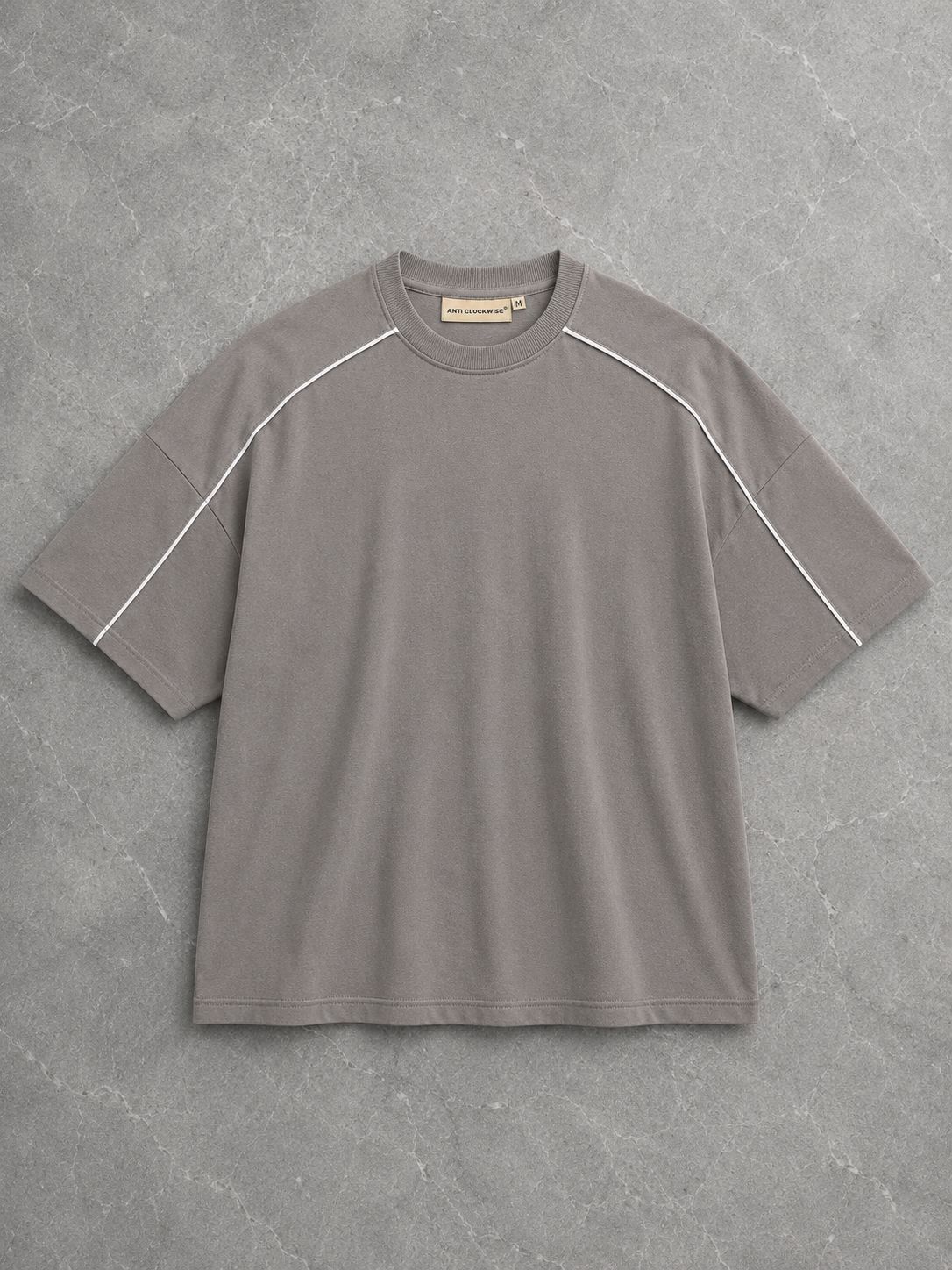 Piping Tshirt | Stone Grey
