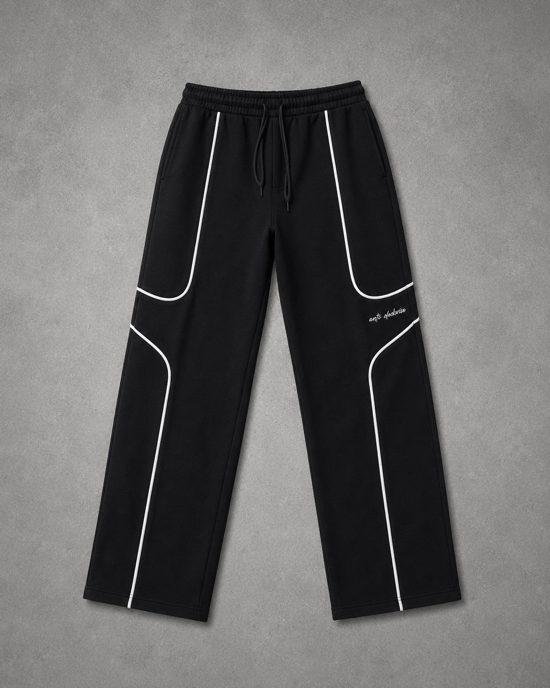 Square Piping Sweatpants | Black