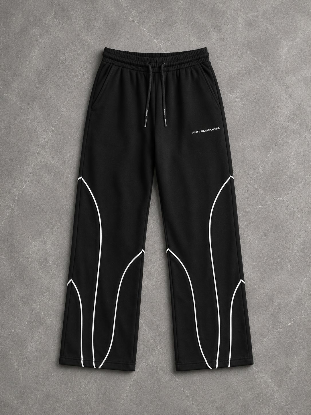 Spiral Piping Sweatpants | Black