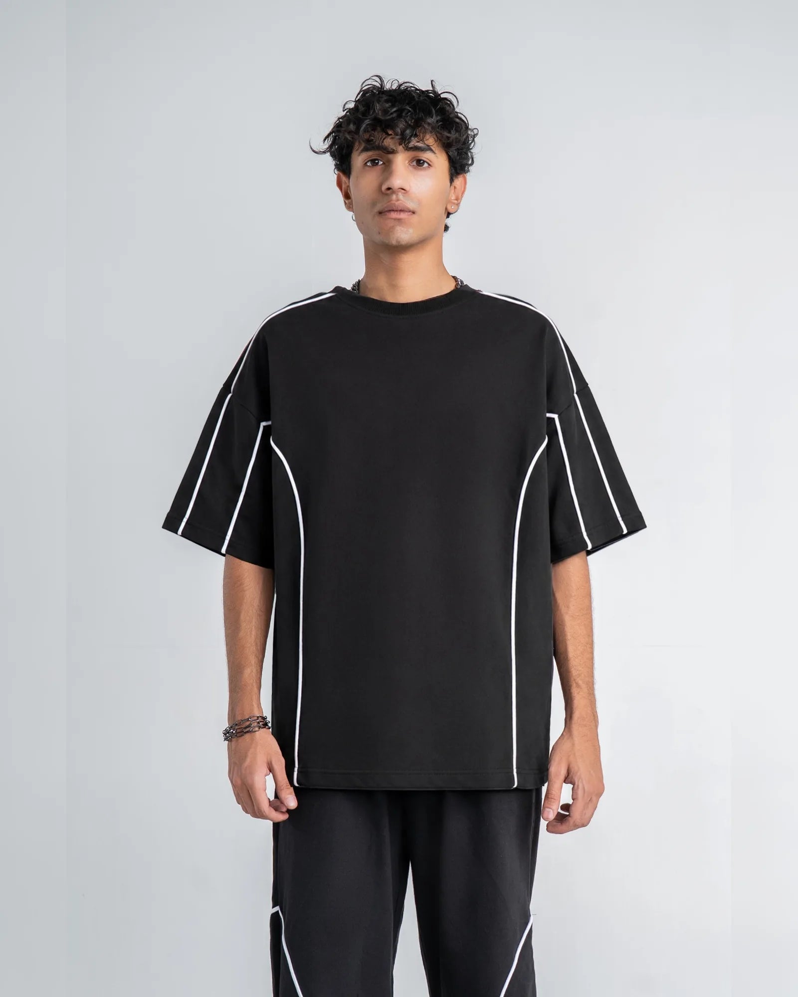 Piping Black T-shirt